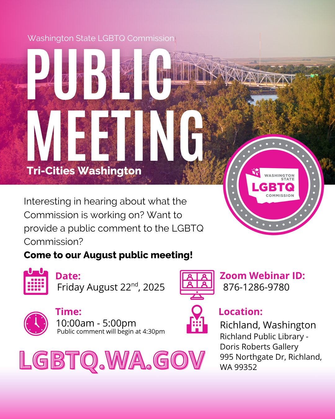 August Public Meeting Poster