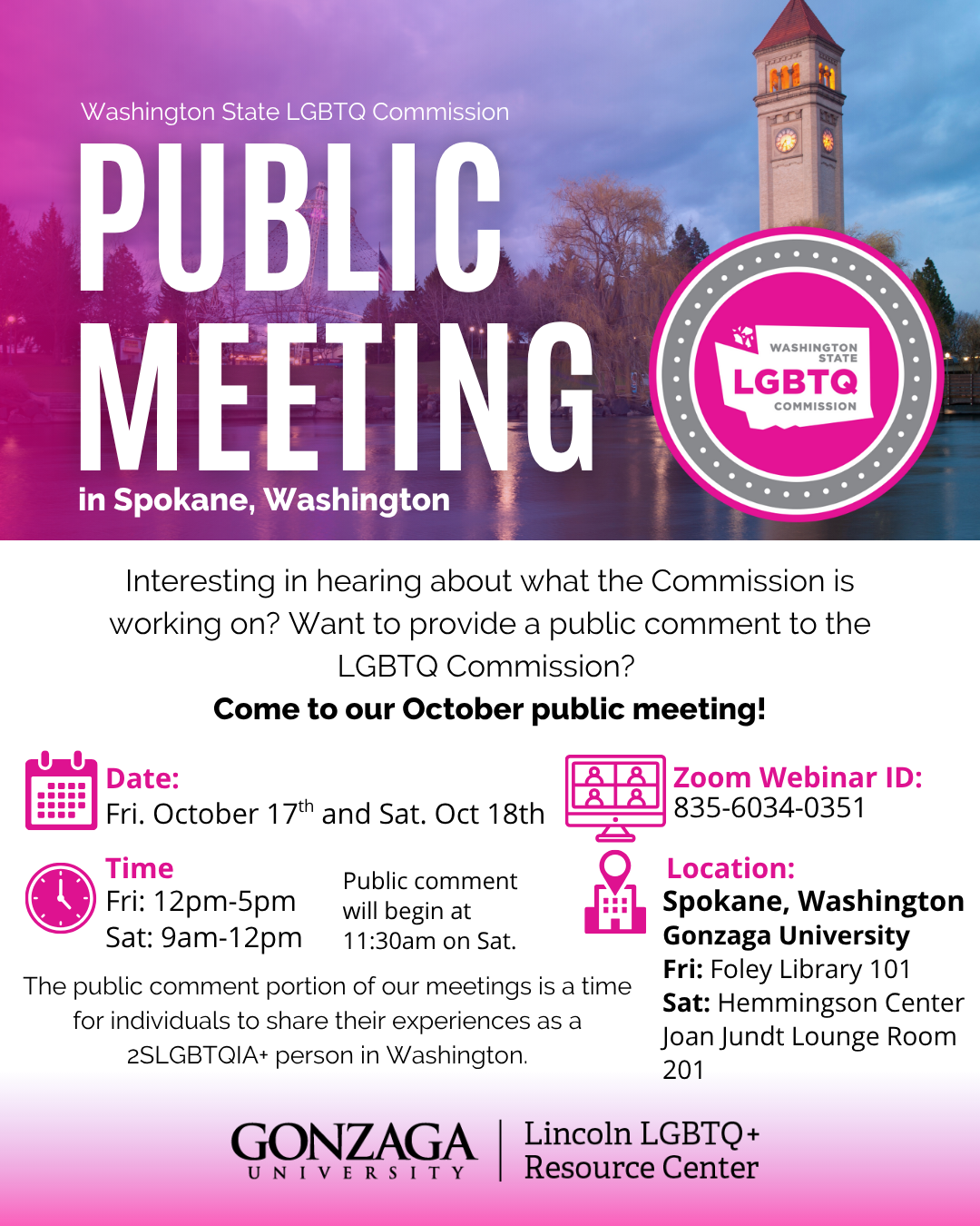 October Public Meeting Poster