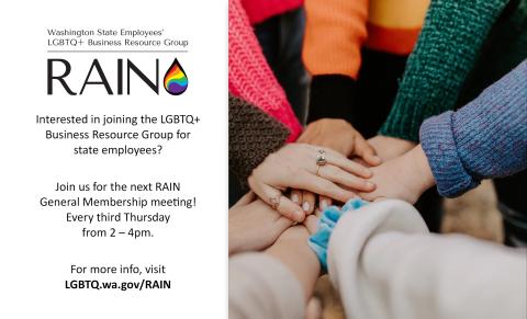 Hands in a huddle - RAIN digital sign 5
